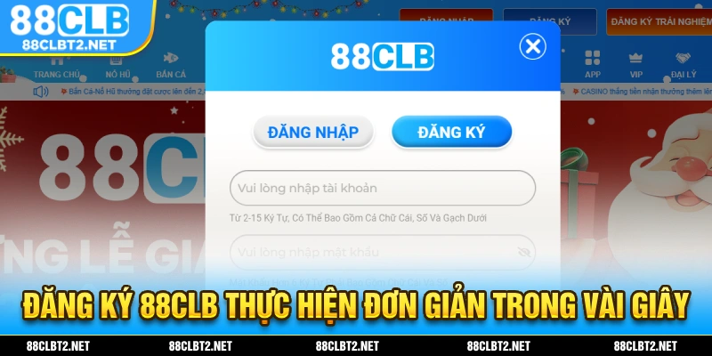 Đăng ký thành viên 88CLB đơn giản, nhanh chóng, tiện lợi